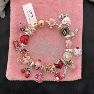 Linx Rose Gold Bracelet with Sweets and Treats Themed Charms